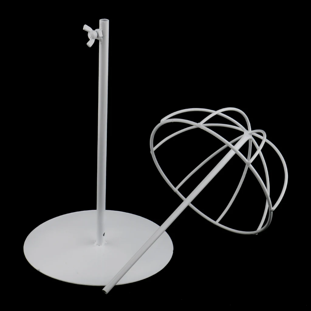 2 Colors Metal Hat Cap Helmet Rack Hair Wig Toupee Holder Storage Display Stand