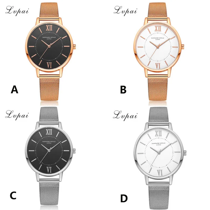 Fashion Women's Watches Simple Stainless Steel Mesh Strap Casual Quartz Watch Analog Wrist Watch Ladies Bracelet Clocks M21 (3)