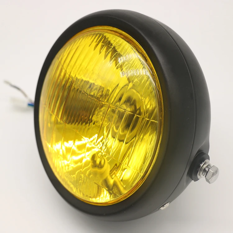 

1pcs CG125 motorcycle modified retro headlamps GN125 retro headlamps iron rims near the headlamps round lights 12V35W