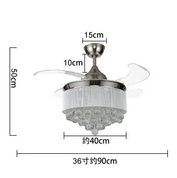 Светодиодный потолочный вентилятор, светильник для столовой, потолочный вентилятор, Кристальный, невидимый, светодиодный, минималистичный, телескопический, модный, роскошный, настенный контроль ZA