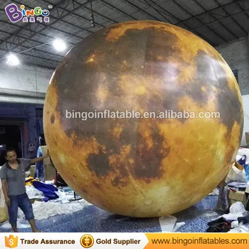 

Free shipping LED lighting 4 meters inflatable Moon balloon customized inflatable planet model with light for party decoration