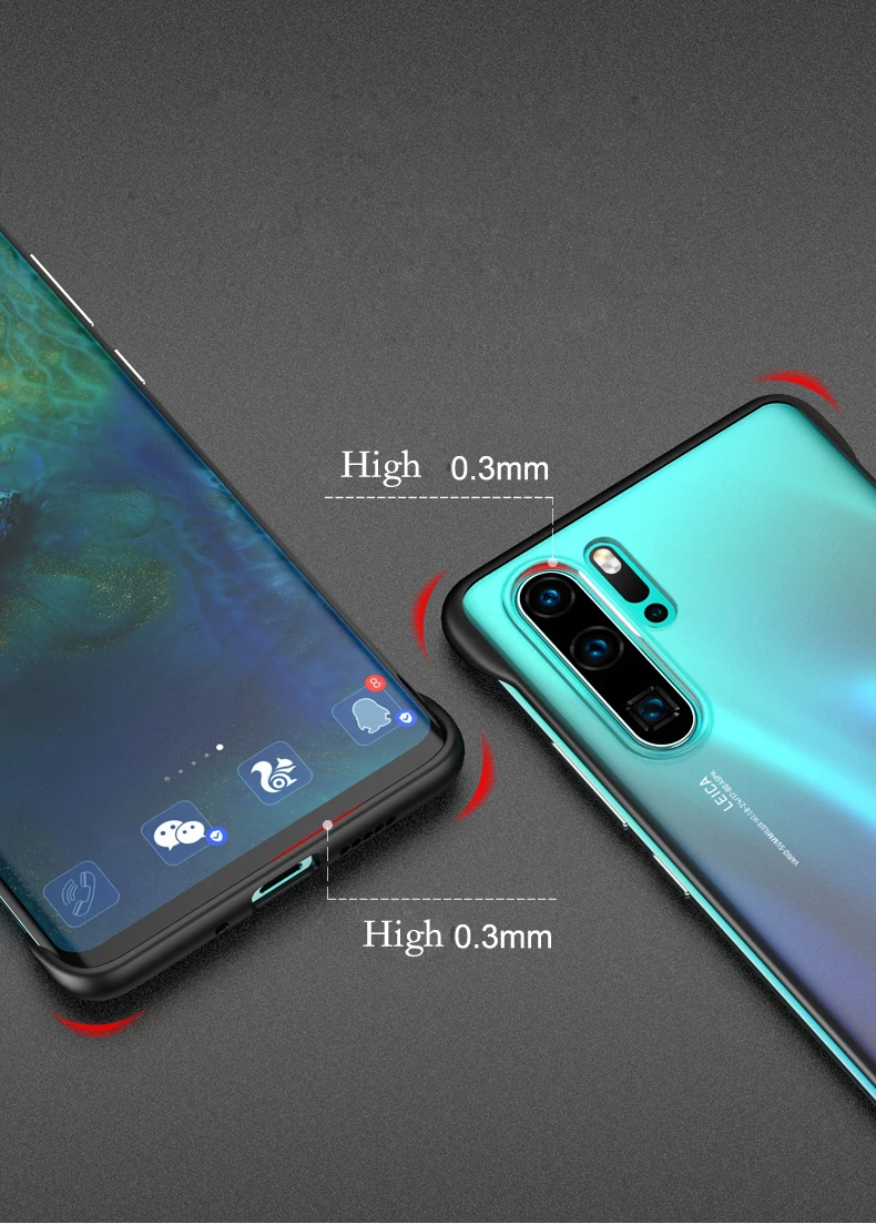 Матовый чехол без оправы для huawei P20 P30 Lite Pro Чехол для huawei Honor 20 mate 20 Pro Чехол для huawei Nova 4 5 Чехол прозрачный