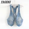 Women Vest Denim Jacket Cool Outerwear Slim Sleeveless Vintage Casual Jeans Jacket Single-breasted Female Short Denim Coat Tops ► Photo 2/6