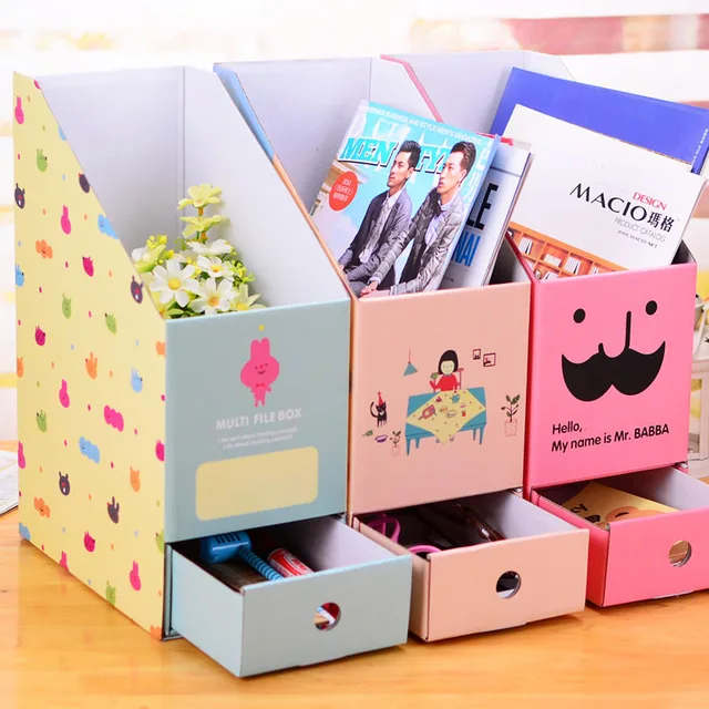 cute diy paper box finishing the desktop storage box korea creative