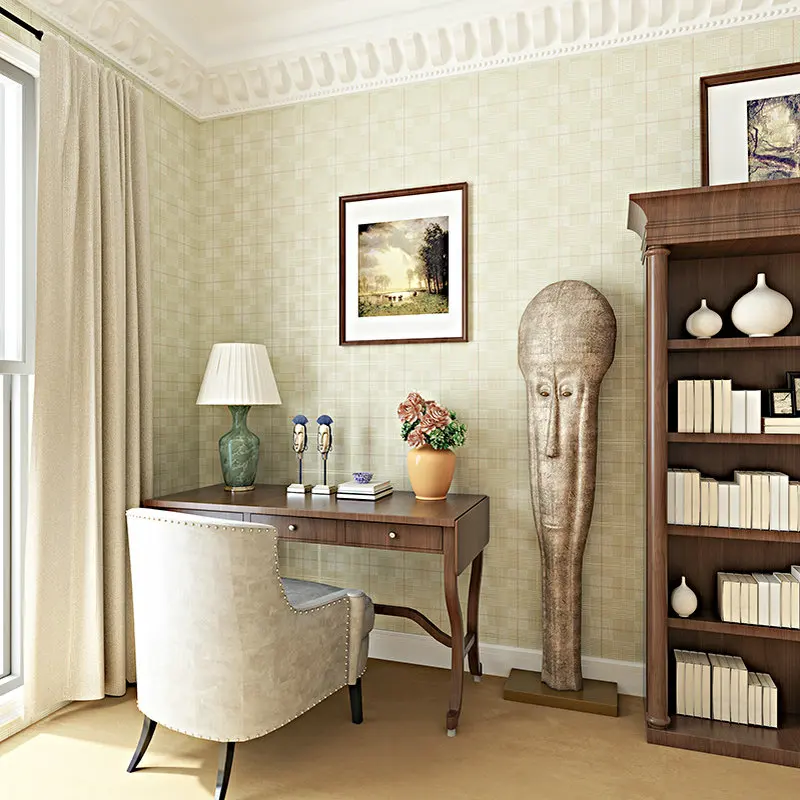 0.53x10 m blu scuro lattice modello carta da parati in stile inglese ... Soggiorno stile inglese