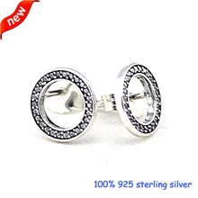 Forever круглые серьги-гвоздики с CZ серьги из стерлингового серебра 925 пробы «сделай сам» оптом 09E038