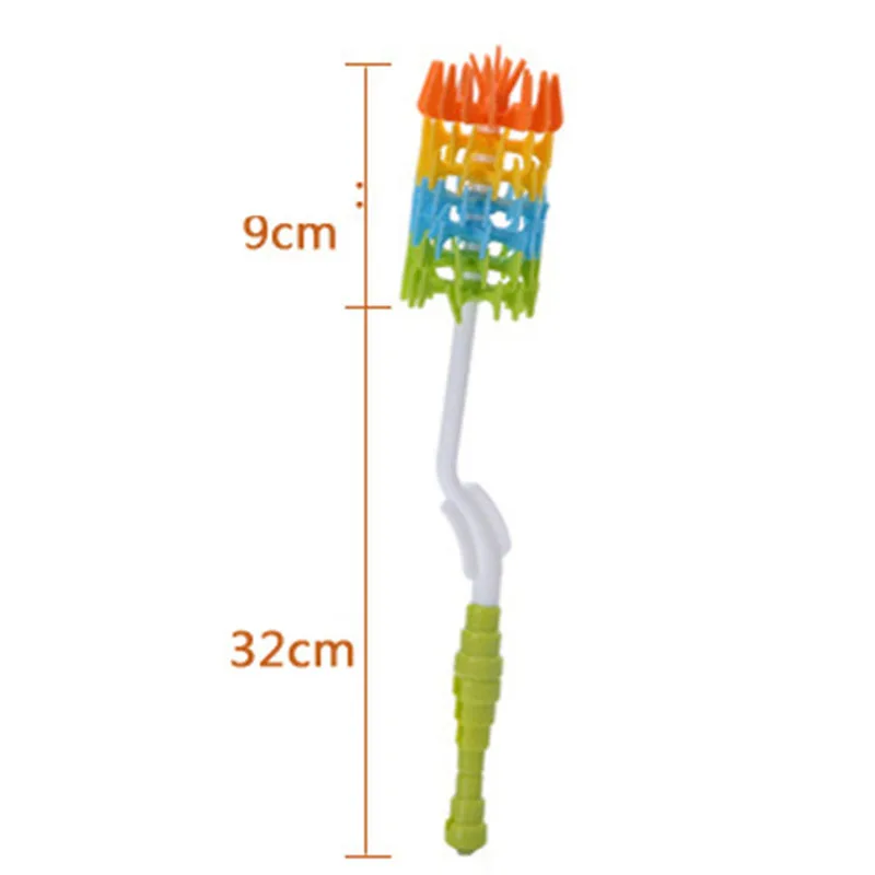 Двухцветная вращающаяся на 360 градусов длинная ручка с силиконовой головкой Детская Бутылочка для молока Чистящая Щетка для посуды Kichen аксессуары