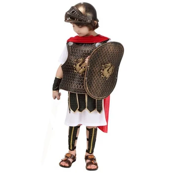 

Halloween Cosplay Party Costumes Roman Knight Warrior Cosplay Costume Masquerade Children Party Costume Contains without Sword