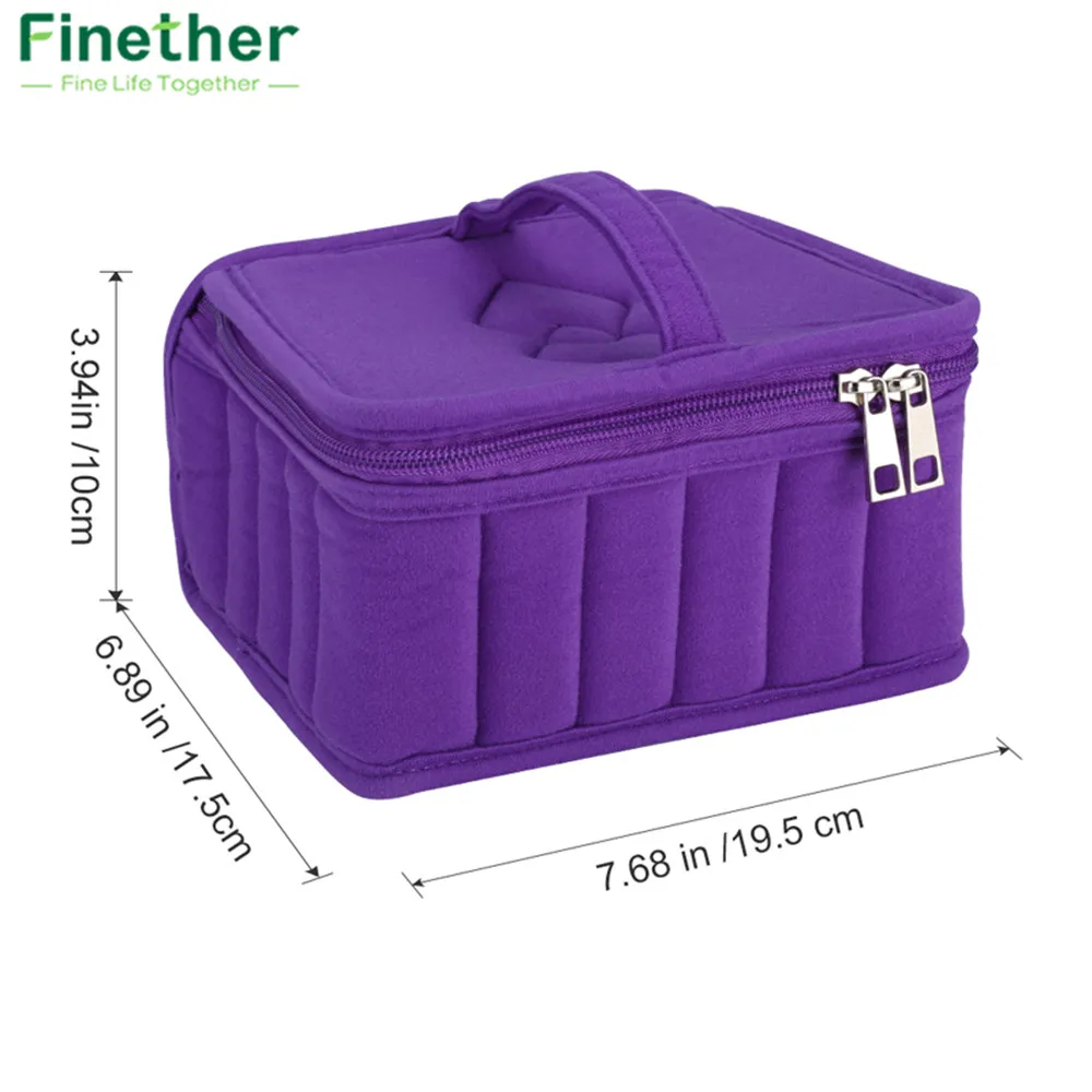 Finether 30-Bottle Essential Oil Carrying Holder Case Perfume Oil Portable Travel Storage Box Nail Polish Organizer Storage Bag 4