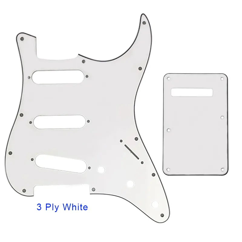 3Ply White Запчасти для гитары Pleroo-для США \ Мехико Fd Stratocaster 72' 11 Отверстие для винта Стандарт St& задняя пластина царапина пластина Многоцветный выбор - Цвет: 3Ply White