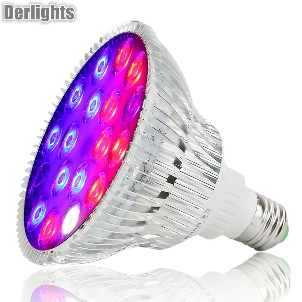 54W Full Spectrum LED Grow Light UV IR AC85265V E27 Growth Lamp for