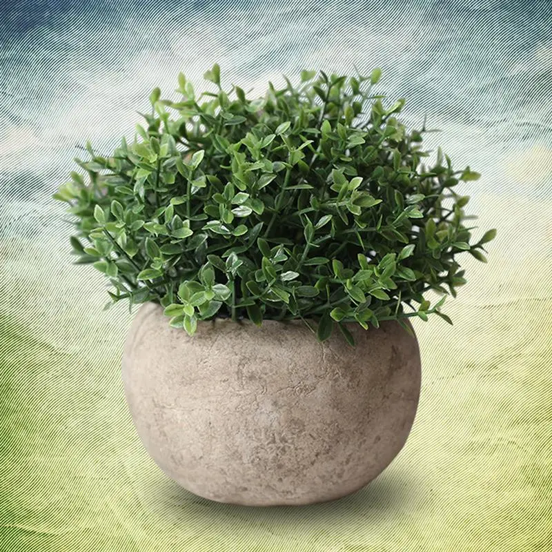 Artificial Plant Vintage Plastic Potted Green Fake Plant Decor Plant Artificial Planters Indoor