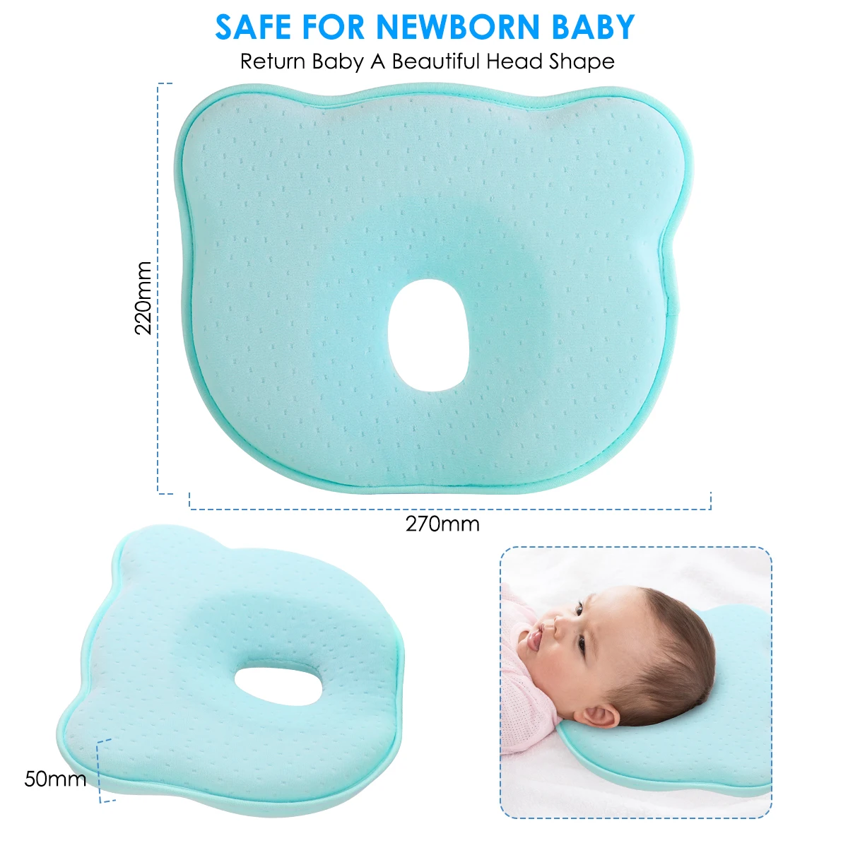 Memory Foam детские подушки дышащие детские подушки определенной формы для предотвращения плоской головы эргономичная подушка для новорожденного almofada infantil 0~ 12 м