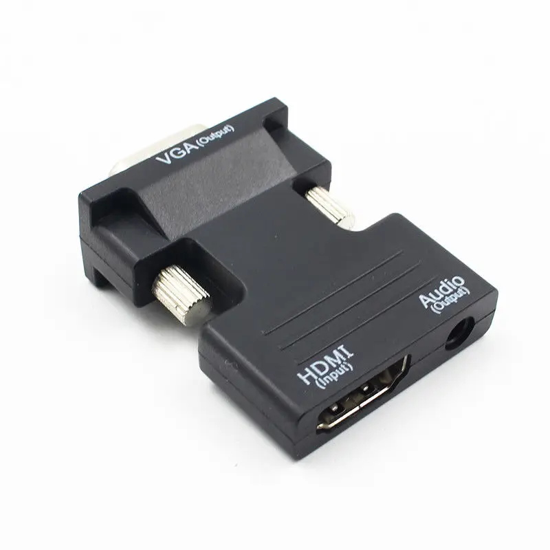 3,5 мм Jack HDMI In Male to VGA Out Female видео конвертер адаптер ПК, телевизор, монитор - Цвет: Черный