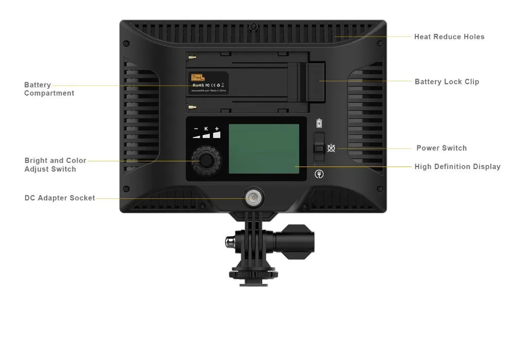 PixeL P20 подсветка lcd студийный светодиодный светильник для видео двухцветный 3200 K-5600 K& Регулируемая яркость с регулируемой яркостью для DSLR камер