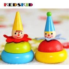 Самая любимая детская Популярная игрушка супер милый деревянный расписной клоун спиннинг Топ Детские развивающие игрушки