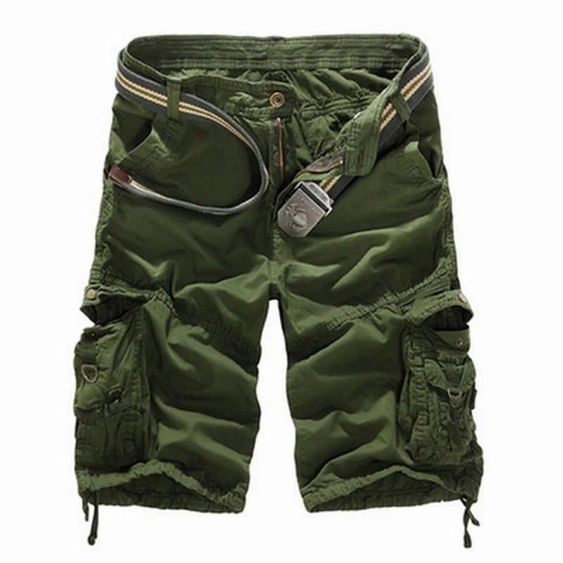 

MJARTORIA Camouflage Cargo Shorts Men 2019 Casual Cotton Shorts Male Zipper Shorts Male Military Short Pants Plus Size No Belt