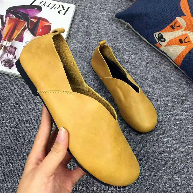 SexeMara New Fashion Forest style Genuine Leather Women shoes soft Cowhide female Casual Shoes size 34-40 6 Colors Free shipping