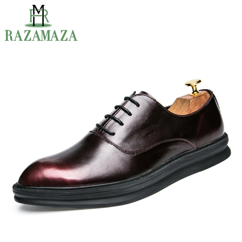 

ZALAVOR Men Flats Leaisure Shoes Lace Up Solid Color Flats Casual Shoes Round Toe Party Oxford Shoes Men Footwear Size 38-43