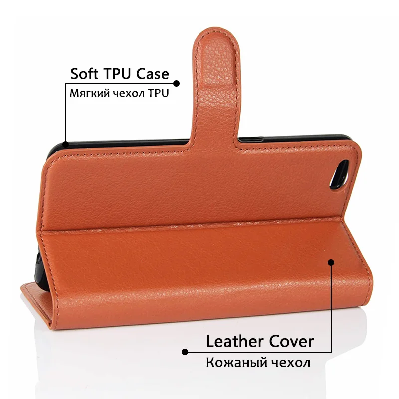 ZTE1346_3_Litchi Texture Wallet Leather Cover Case with Card Slots & Stand for ZTE Nubia M2 Lite 5.5 inch