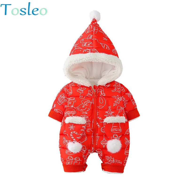 

Christmas Clothes Baby Girls Winter New Born Christmas Outfits Cotton Pad Infant Rompers Toddler Girl Clothes Party Clothing