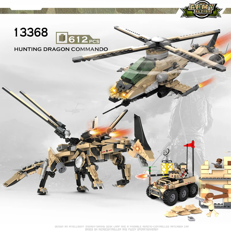 

COGO Deformation Mech Educational Building Blocks Toys For Children Kids Gifts Helicopter Robot Soldier Weapon Compatible Legoe