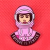 Феминистская булавка Future is, космическая брошь космонавта, значок питания для девушки, подарки для женщин, рубашки, аксессуары для куртки ► Фото 1/2