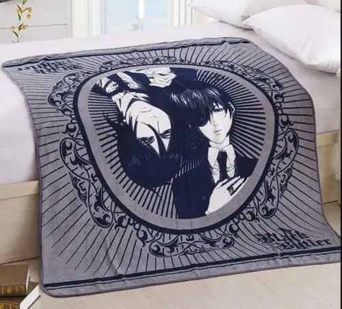 

55x43" 140x100cm Anime Black Butler Soft Blanket Child Coral Fleece Throw Soft Blanket Home Bedroom Cospaly Xams Gifts