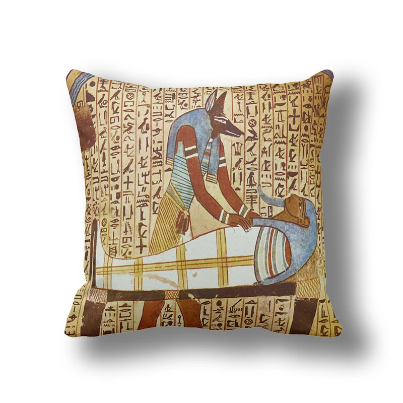 Egyptian Classic Art Mural Decorative Cushion Pillows Cover Custom