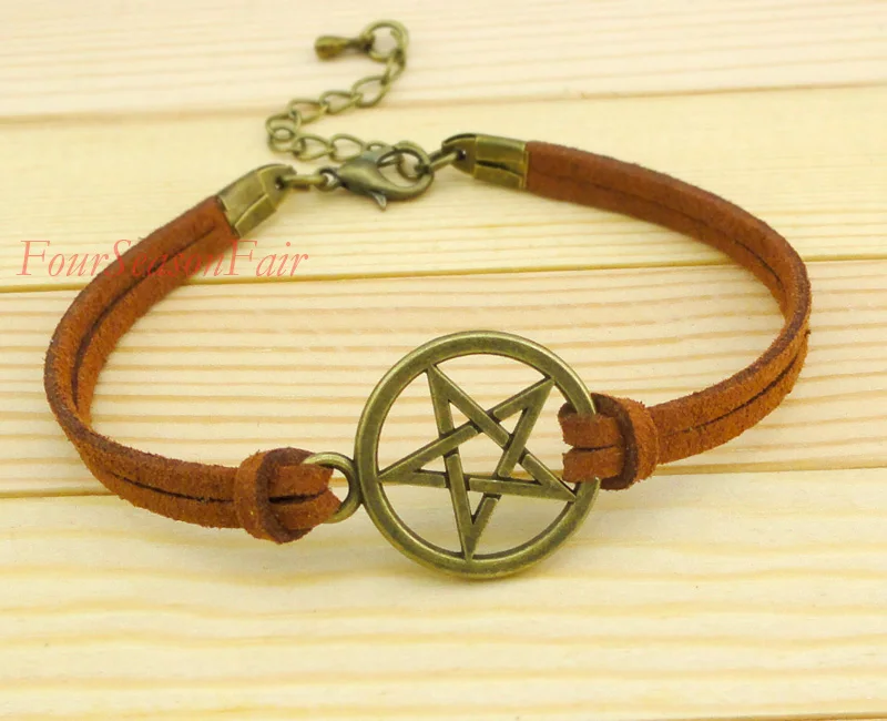 Custom Pentagram Bracelet Vintage Five pointed Star Bracelet Charm