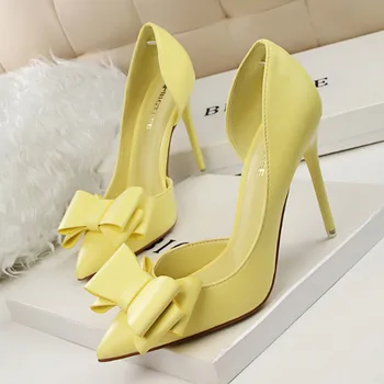 

VTOTA High Heels Pumps Women Shoes Slip-On Shallow Wedding Party Office Sexy Thin Heel Red Lady Pointed Toe Chaussures Femme