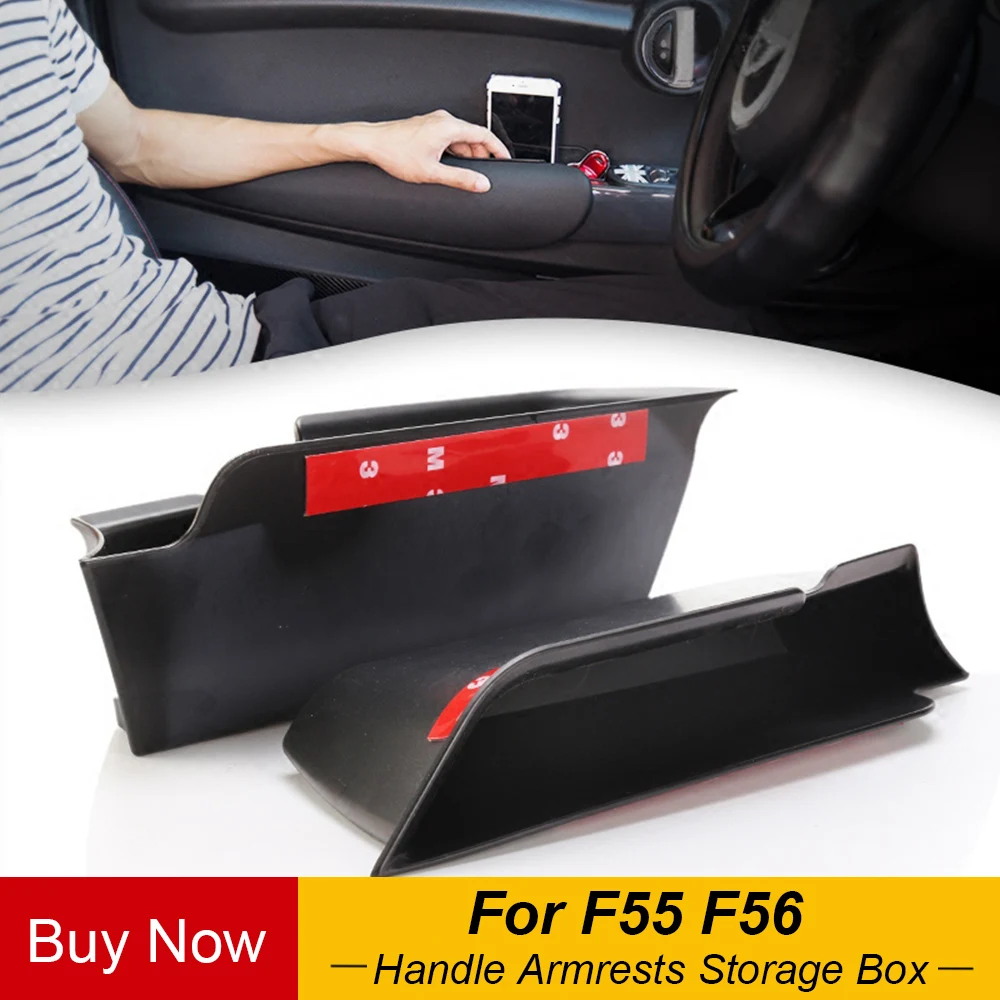 Kaufen 2 teile satz Auto Innere Seite Front Tür Griff Armlehnen Lagerung Box ABS Tray Halter Für Mini Cooper F55 F56 Auto styling Zubehör