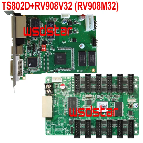 

TS802D LED sending card with 1pc RV908V32 (RV908M32) LED receiving card RV908T RV908 RV908M