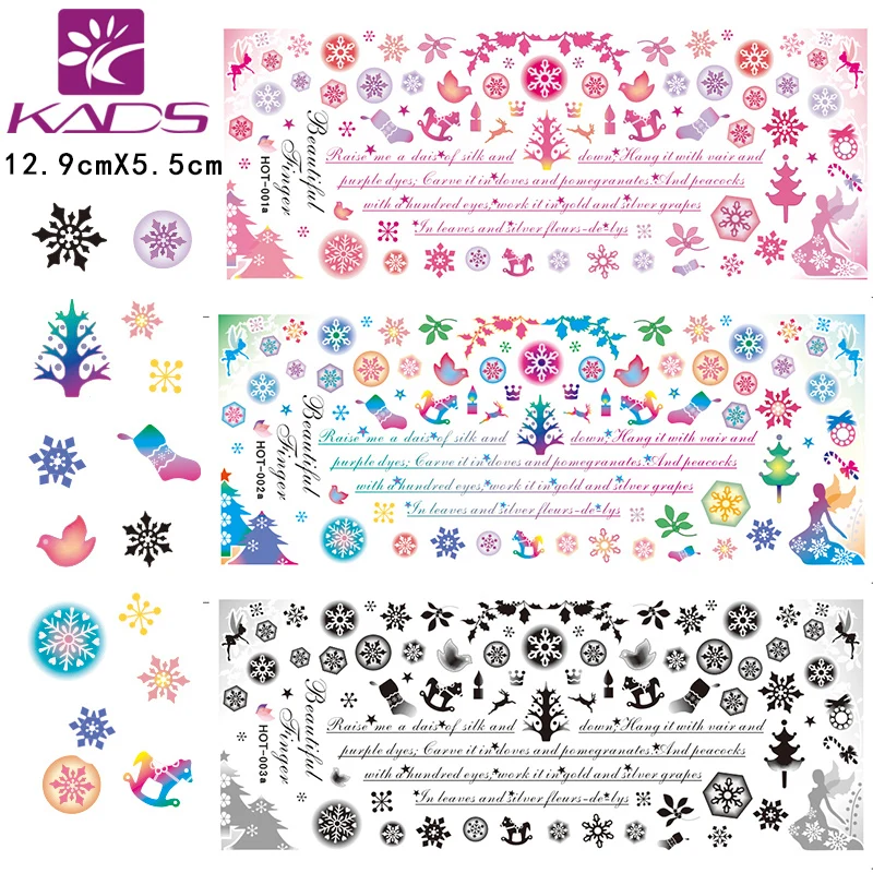 3 sheet/set HOT001-003 snow Christmas sticker Nail Art Decals Water Transfer Stickers Tips Wrap Decoration | Красота и здоровье