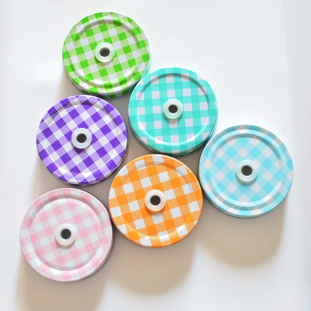 mason jar lids with straw holes wholesale