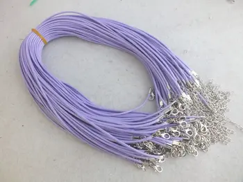 

FreeShipping!!! 100pcs/lot 1.5mm 18'' Purple Handmade Necklace Leather Cord