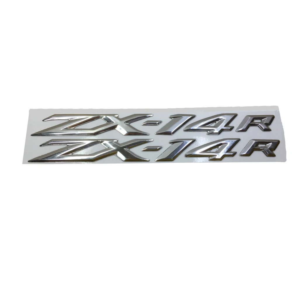 

CHROME MOTORCYCLE EMBLEM BADGE DECAL 3D TANK WHEEL LOGO FOR KAWASAKI ZX-14R STICKER