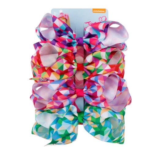 US-4pcs-Set-5-0-034-JOJO-Grosgrain-Ribbon-Hair-Bow-With-Clip-For-Girls-Kids-Bowknot