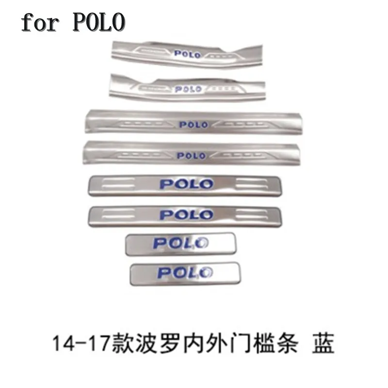 

Car styling Stainless Steel internal External Scuff Plate/Door Sill Door Sill for Volkswagen POLO 2014-2018 8PCS/4PCS/set