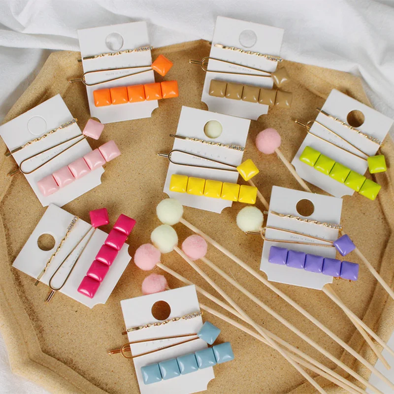 

AHB 3Pcs/set Fashion Hair Clips for Women Gold Hairpins Simple Square Ornament Hairgrips Girls Summer Korean Hair Accessories
