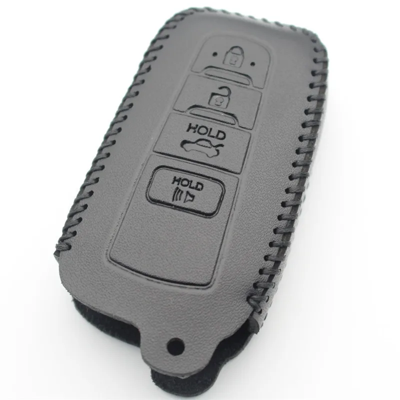 

XIEAILI Genuine Leather 4Button Smart Key Case Cover For Toyota Camry/CHR/ 2017Prius/Corolla/Prado No Keychain M355