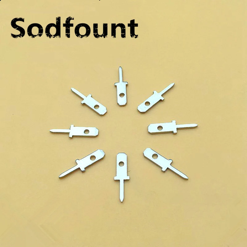 

100pcs 2.8 Inserts Plug Spring Terminal PCB Solder lug thickness 0.8 one legs ,PCB welding sheet