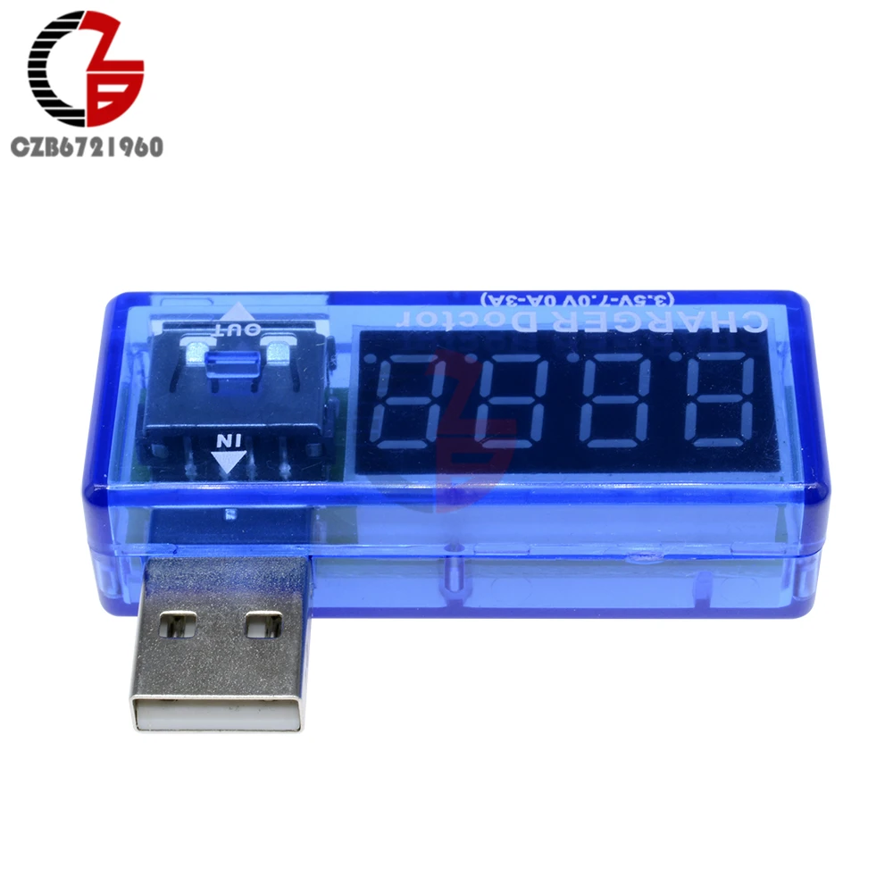 Мини 2 в 1 DC USB тестер 3V 7V 0 3A цифровой вольтметр Амперметр красные Дисплей Зарядное