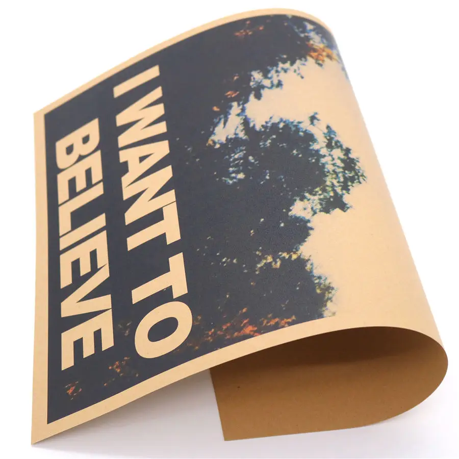 ВИНТАЖНЫЙ ПЛАКАТ в стиле ретро с надписью «I WANT TO BELIEVE», настенная бумага для гостиной, принт для бара, кафе, дома, 42x30 см, JDU019