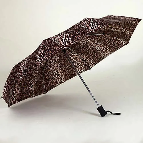 JESSE KAMM новинка для мужчин и дам полностью автоматический алюминий стекловолокно сильная рама тройное складывание компактный большой зонт от дождя - Цвет: Leopard