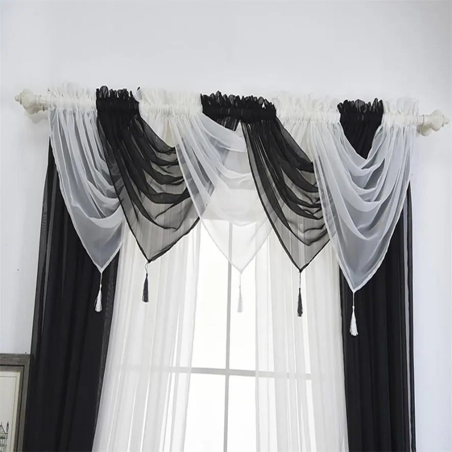 

Ouneed 1PC 45*45cm Fashion Modern Voile Curtain Swags All Colours Pelmet Valance Net Curtains Voile Swag 15 Colors