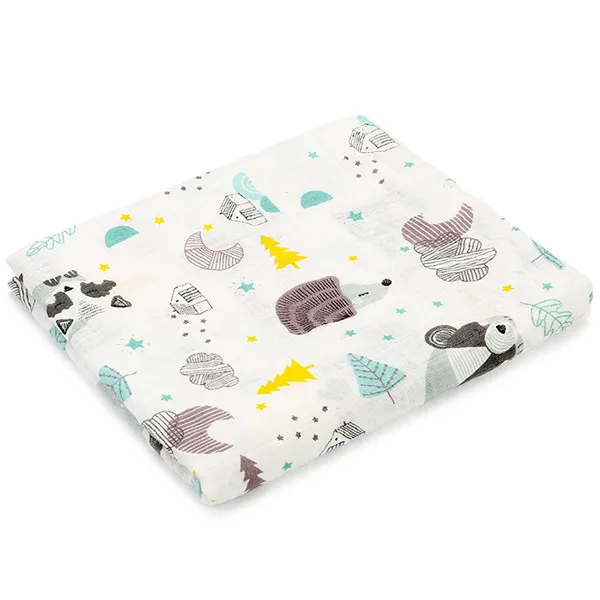 [Simfamily] хлопок Фламинго Роза фрукты печати муслин детское постельное белье одеяло для младенца пеленать хлопок купальное полотенце для новорожденных - Цвет: NO3