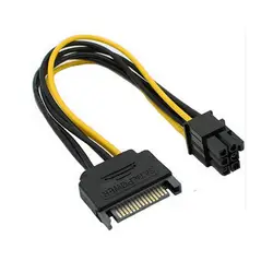 2 шт. SATA Мощность кабель (15 контактов-6 Pin PCI EXPRESS PCI-E Sata Графический конвертер адаптер видеокарта Мощность кабель l1105 #2