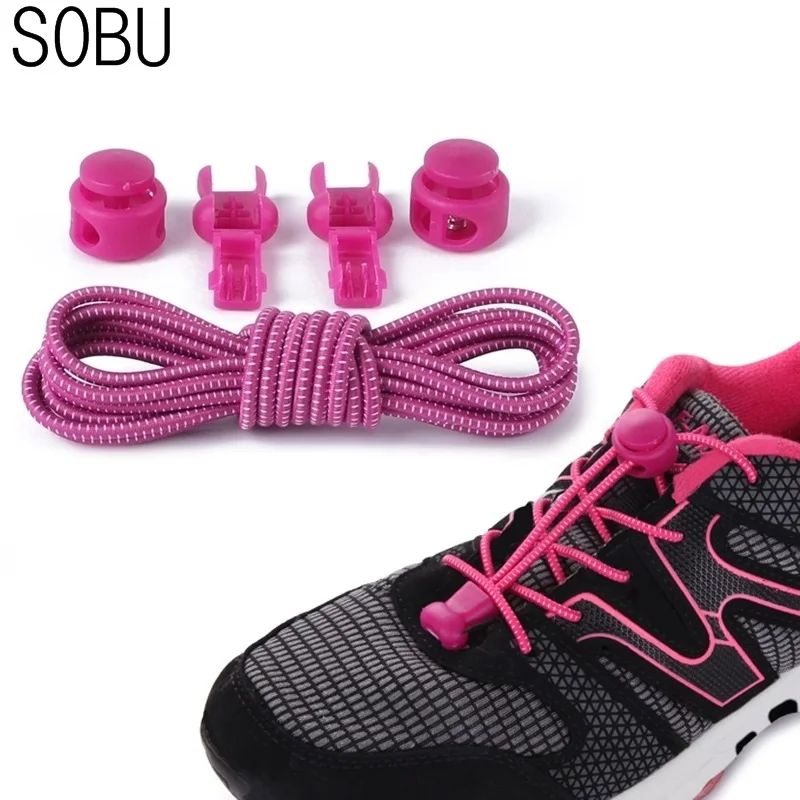

New Shoelaces Unisex Elastic Shoe Laces For Men Women All Sneakers Fit Strap Sport Shoes Buckle lazy lock laces white