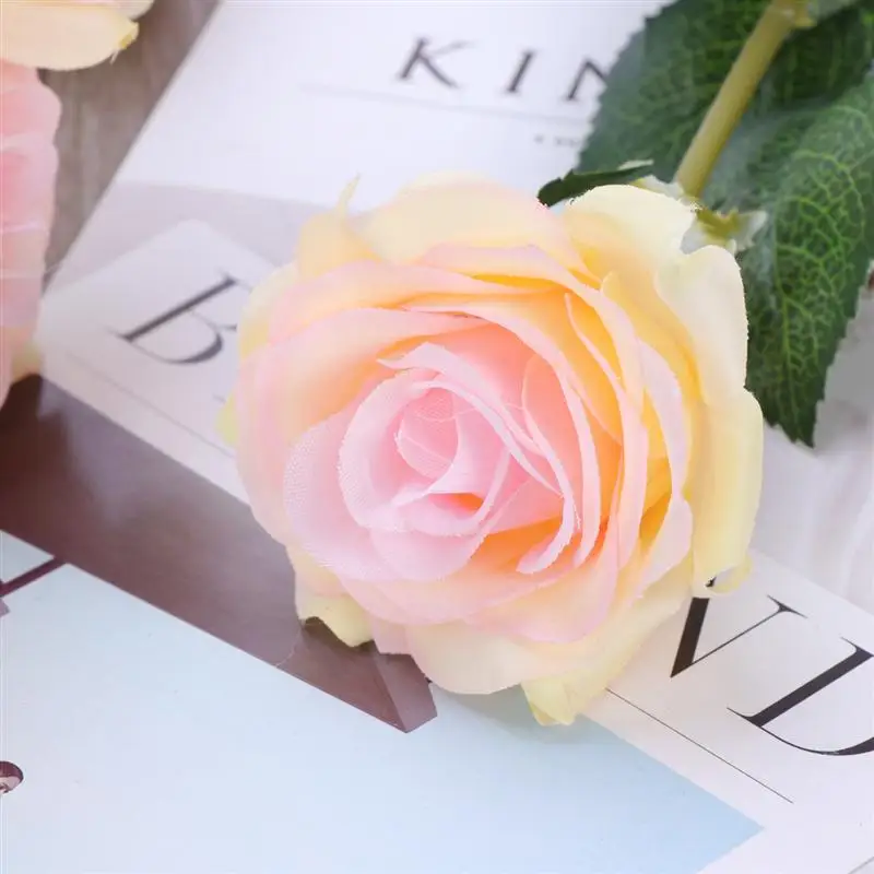 10 шт. Искусственные цветы длинный стебель Шелковая роза букет Свадебный Декор для дома